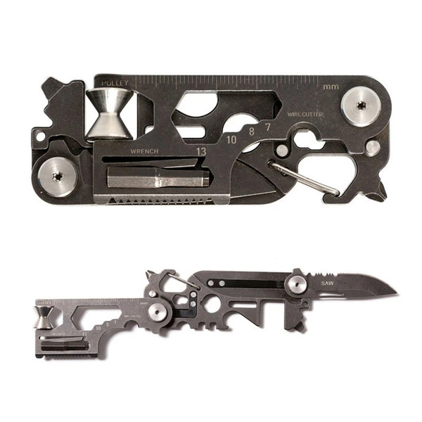 Stainless Steel Credit Card Multitool – 11-in-1 Survival Pocket Tool for Camping, Hiking & Everyday Carry